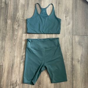 Girlfriend Collective Biker Shorts and Bra Set